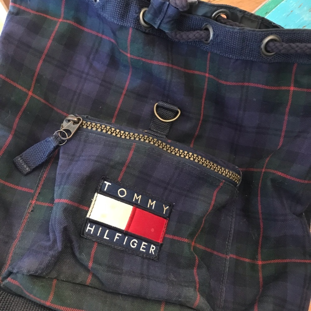🇺🇸VINTAGE RARE Tommy Hilfiger Plaid Backpay - Picture 2 of 16